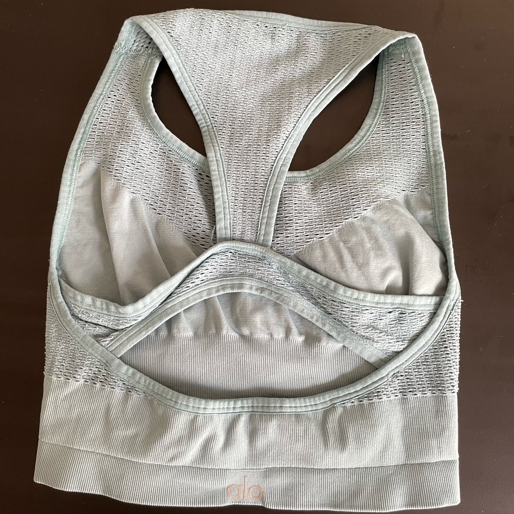 ALO YOGA Seamless Sports Bra Teal XS